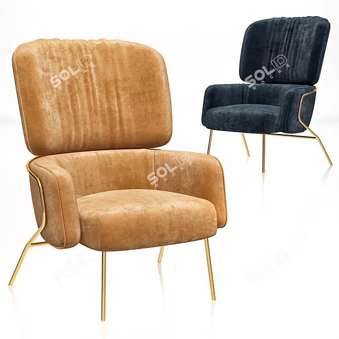Cozy Cotton Lounge Chair 3D model image 1