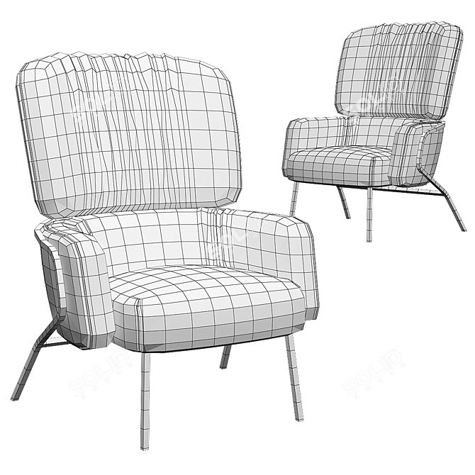 Cozy Cotton Lounge Chair 3D model image 2