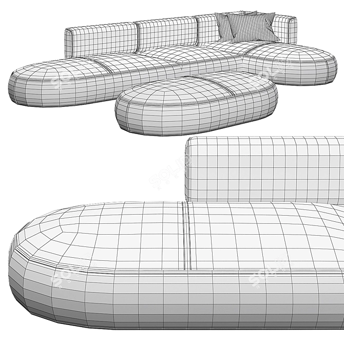 Elegant Bowy-Sofa for Modern Homes 3D model image 2