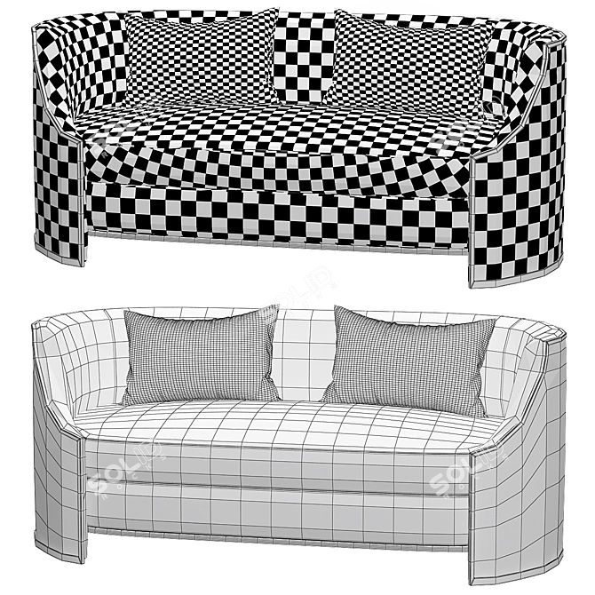 Elegant Ferrell Mittman Sofa 3D model image 2
