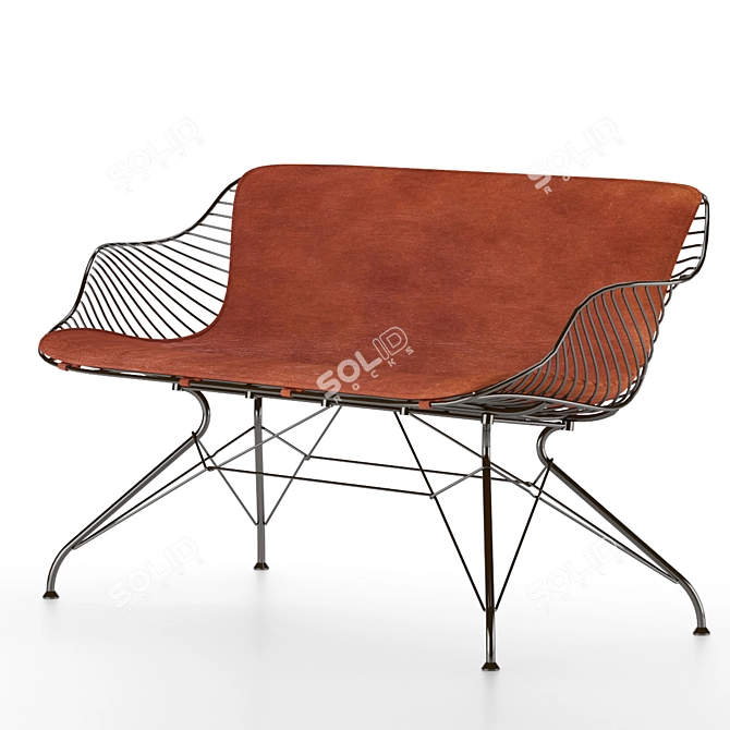 Modern Wire Lounge Sofa 3D model image 4