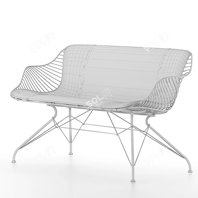 Modern Wire Lounge Sofa 3D model image 5