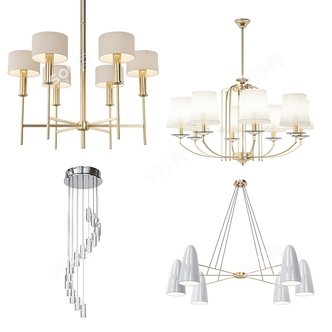 Modern Chandelier Collection 3D model image 1