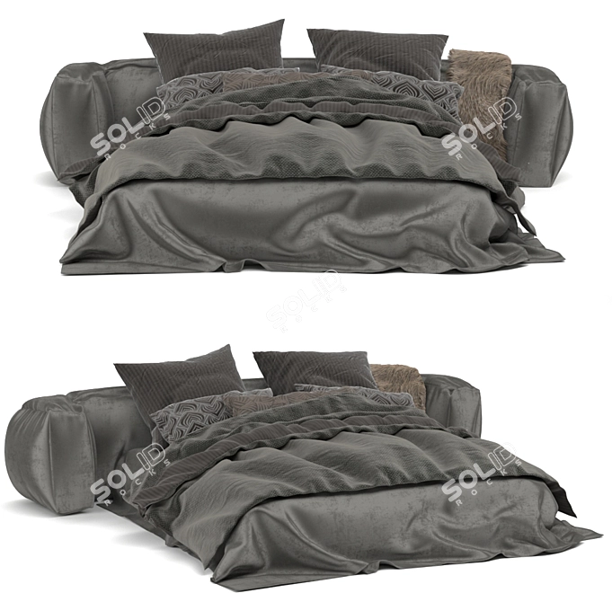 Adairs Bed: Stylish and Comfortable 3D model image 1