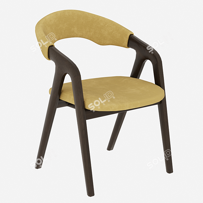 Elegant Ganit Dining Chair: Fabric, Velvmmet, Timber 3D model image 3