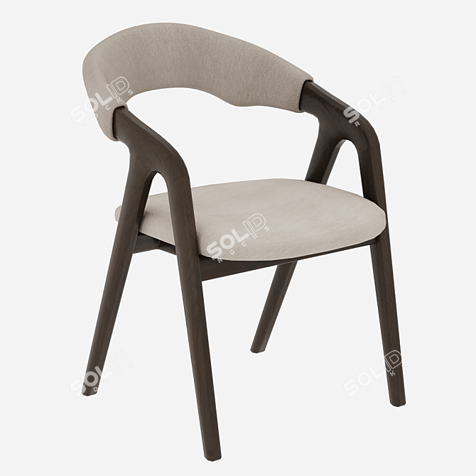 Elegant Ganit Dining Chair: Fabric, Velvmmet, Timber 3D model image 4