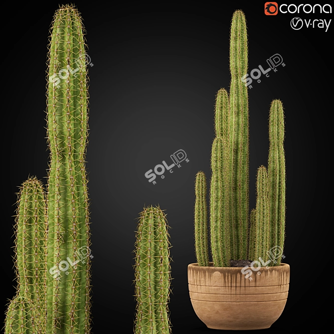 Botanical Oasis: 255 Exquisite Greens 3D model image 1