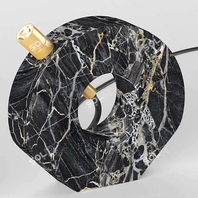 Elegant Portoro Marble Table Lamp 3D model image 1