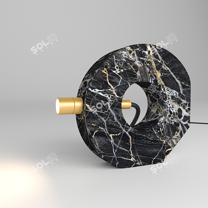 Elegant Portoro Marble Table Lamp 3D model image 3