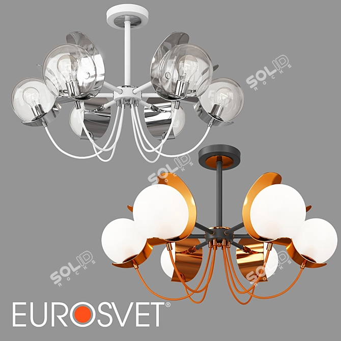 Amato 6-Light Loft Chandelier 3D model image 1