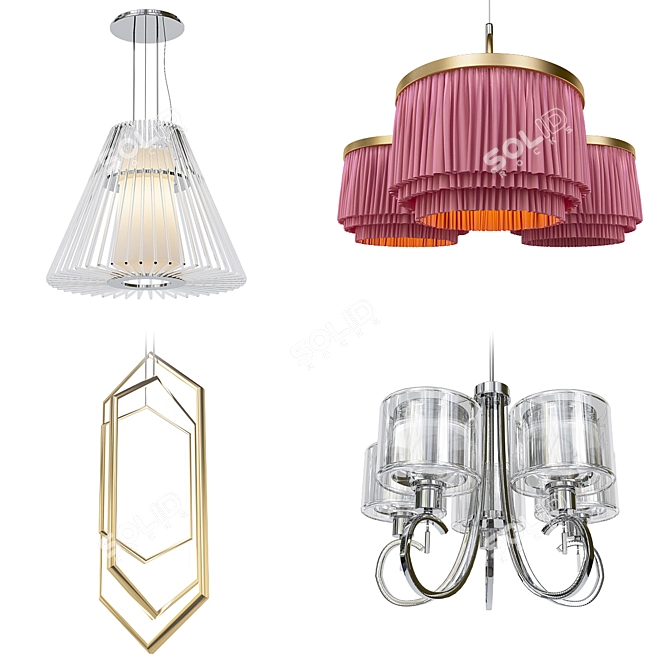 Modern Chandelier Collection 3D model image 1