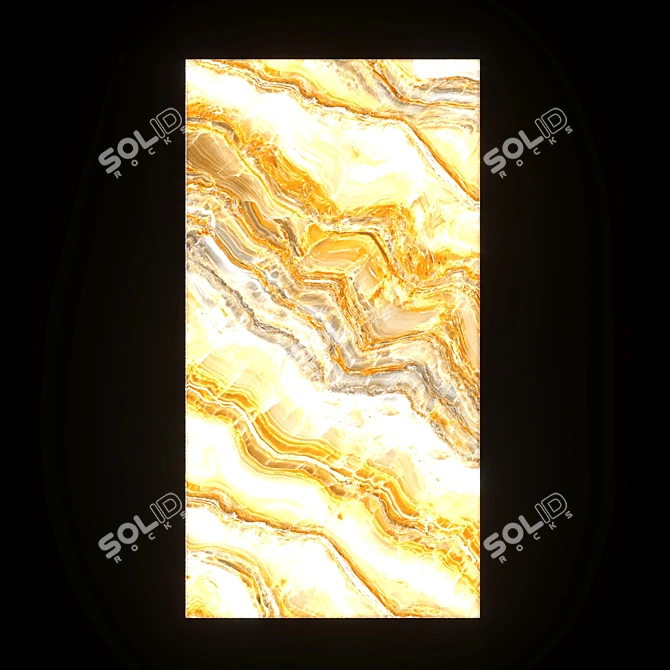 Title: Glowing Yellow Onyx Wall Panel 3D model image 1