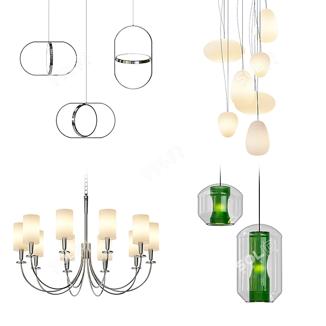 Modern Chandelier Collection 3D model image 1