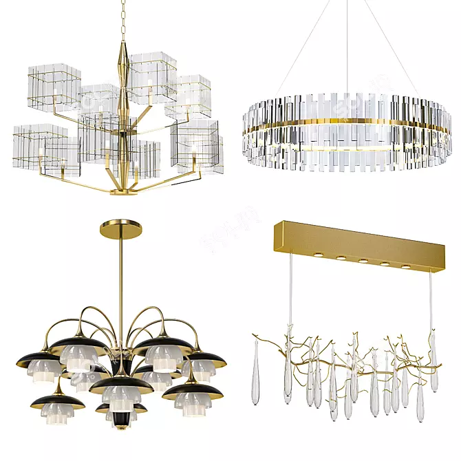 Modern Chandelier Collection 3D model image 1