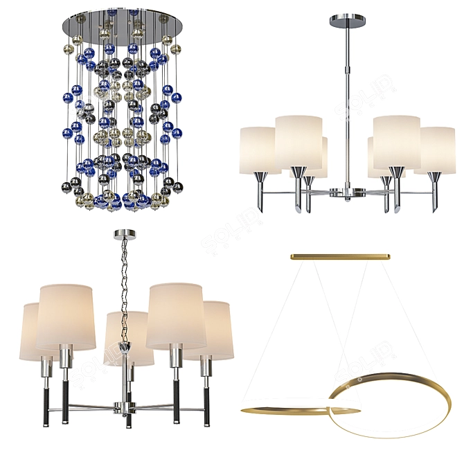 Modern Chandelier Collection 3D model image 1