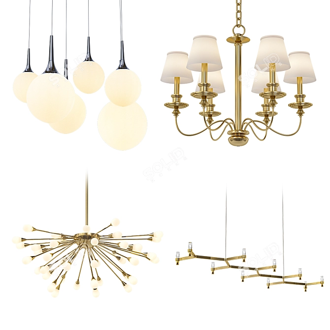Modern Chandelier Collection 3D model image 1