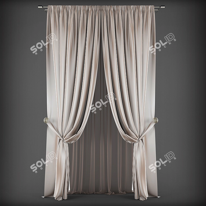 Elegant Polys Curtains 3D model image 1