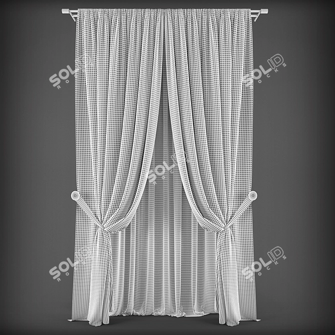 Elegant Polys Curtains 3D model image 2