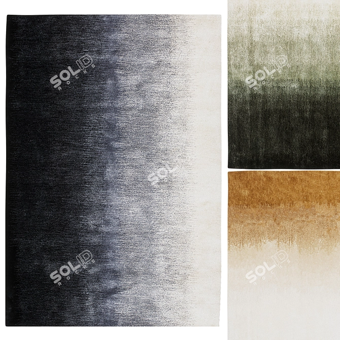 Asplund Gradient Rug: Modern Elegance in Wool & Viscose 3D model image 1