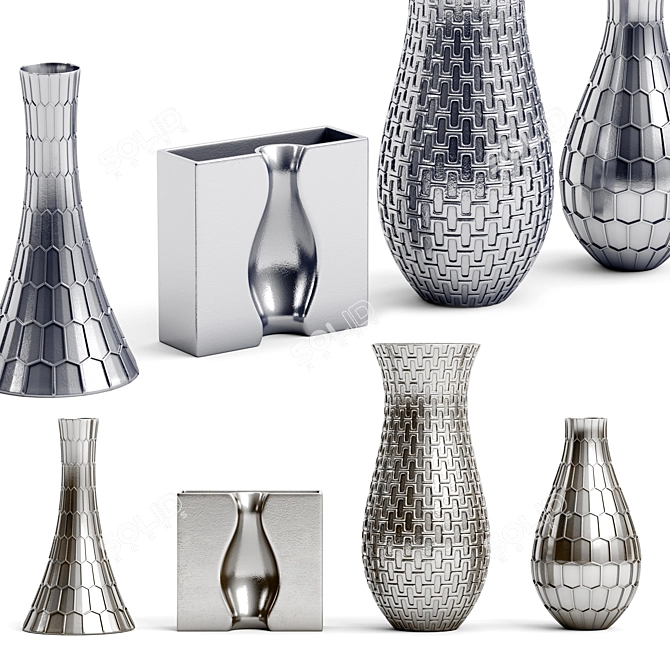 Elegant Vase Set 3D model image 1