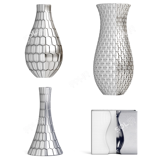 Elegant Vase Set 3D model image 4