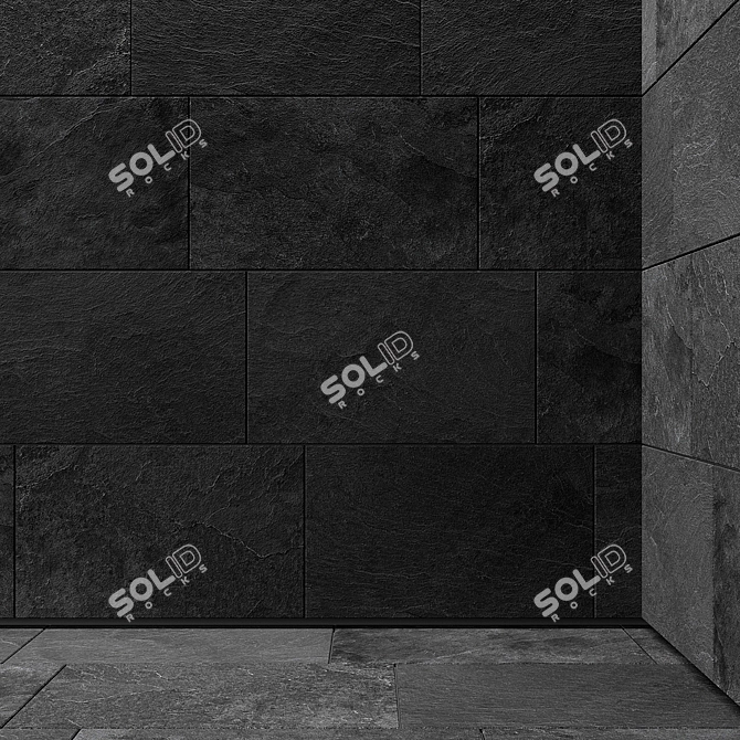 Sleek Obsidian Slate 3D model image 3