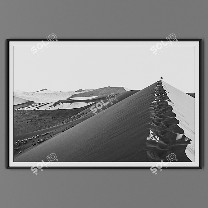 Black Framed Art Print 3D model image 1