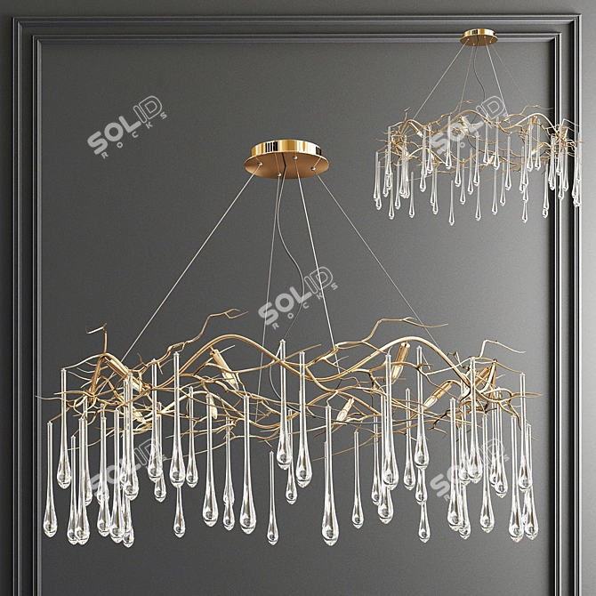 Elegant Teardrop Chandelier - John-Richard Collection 3D model image 3