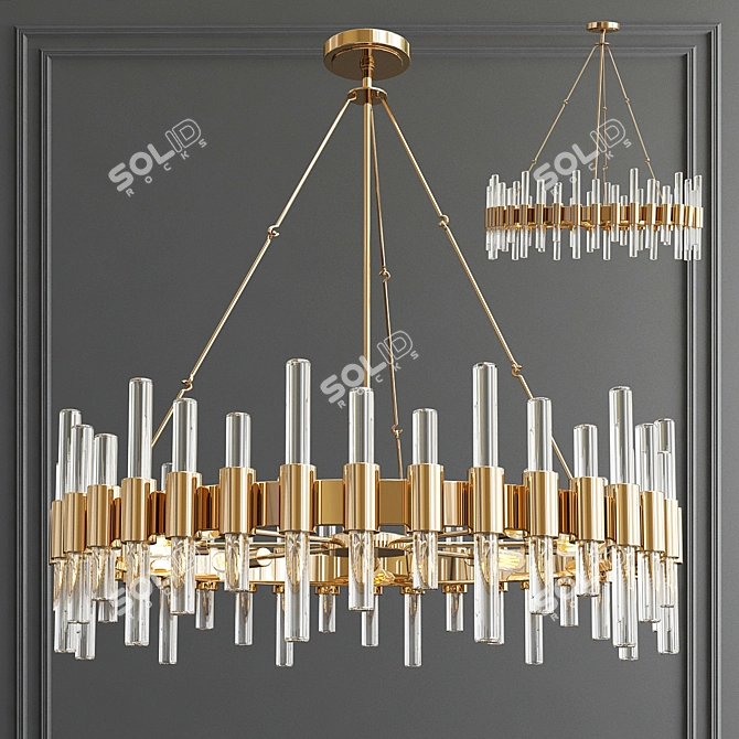 Elegant Teardrop Chandelier - John-Richard Collection 3D model image 4