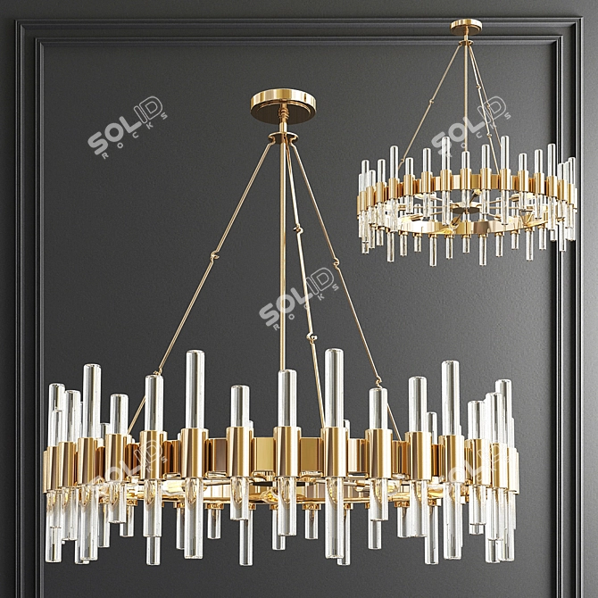 Elegant Teardrop Chandelier - John-Richard Collection 3D model image 6