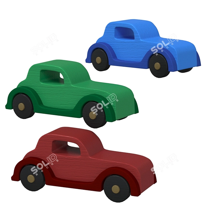 Retro Wooden Car Garage 3D model image 4