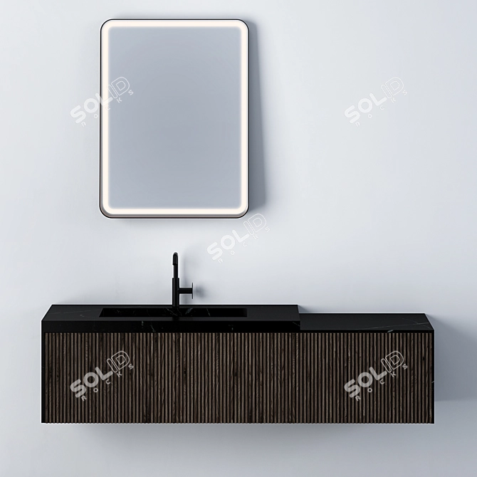 Sleek Modern Bathroom Set 3D model image 1