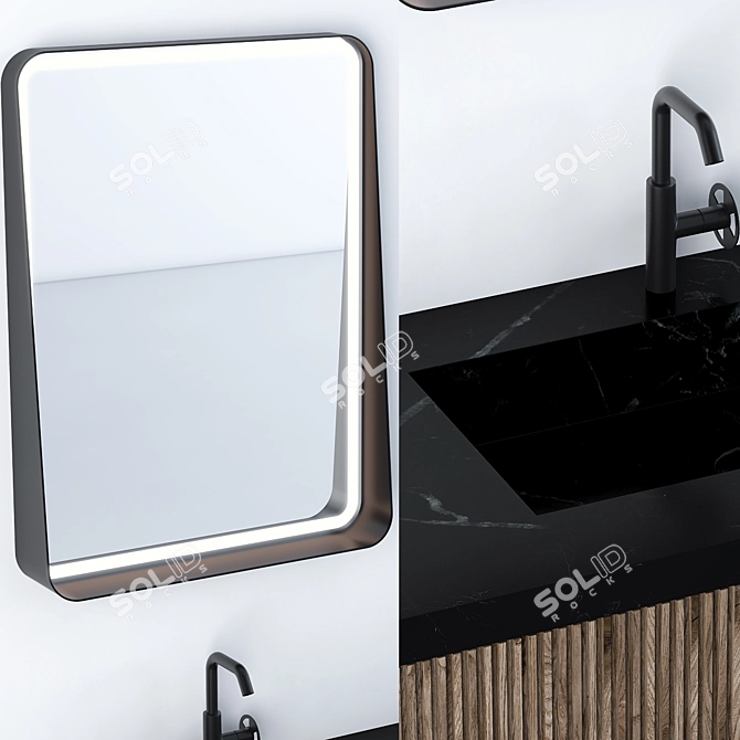 Sleek Modern Bathroom Set 3D model image 2