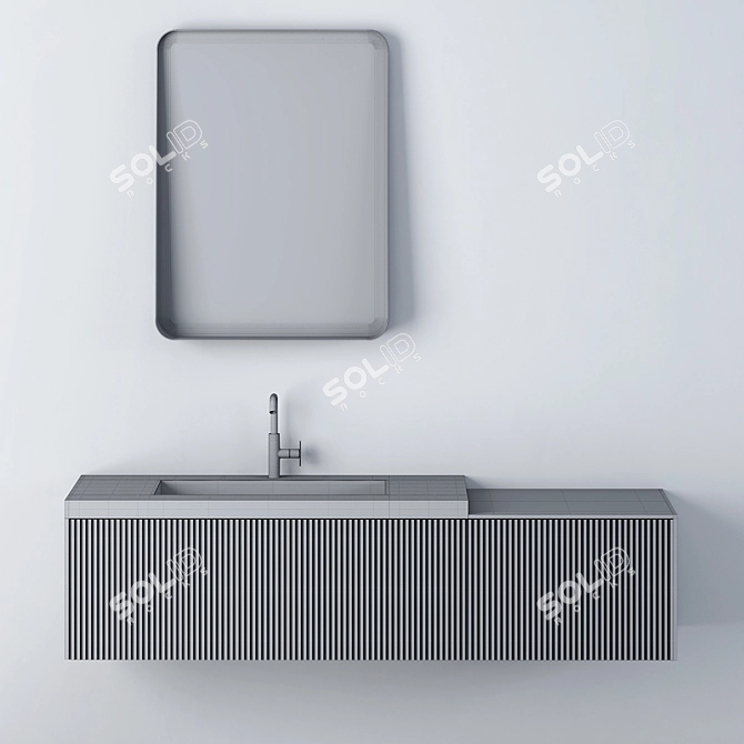 Sleek Modern Bathroom Set 3D model image 3