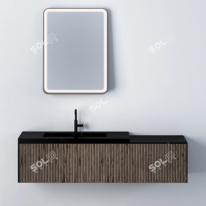 Sleek Modern Bathroom Set 3D model image 4