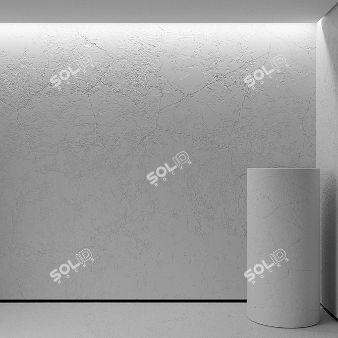 Seamless White Plaster Texture 3D model image 2