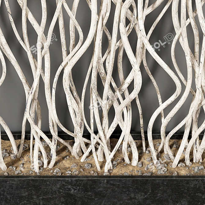 White Branch Planter - Unique Curved Design 3D model image 3