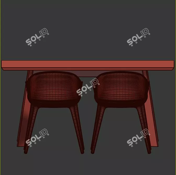 Modern 4union Dining Set 3D model image 3