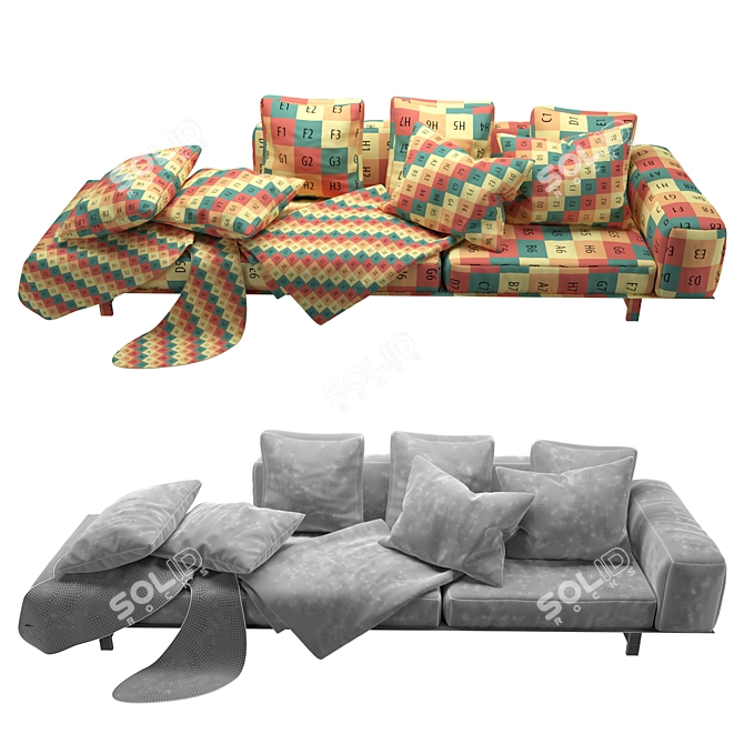 Outdoor Yard Sofa: Stylish & Comfortable 3D model image 3