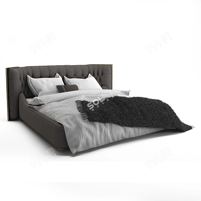 Modern Bed with 3D Visualization 3D model image 2