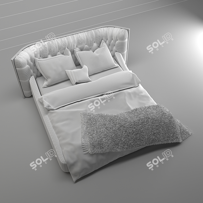 Modern Bed with 3D Visualization 3D model image 4