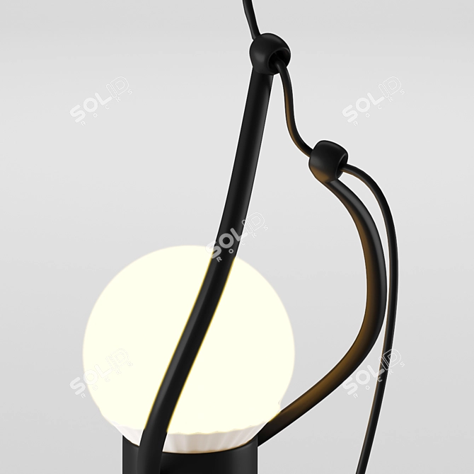 Nordic Black Metal Chandelier 3D model image 3