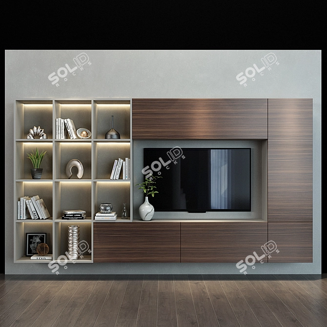 Minimalist TV Shelf 119 3D model image 1