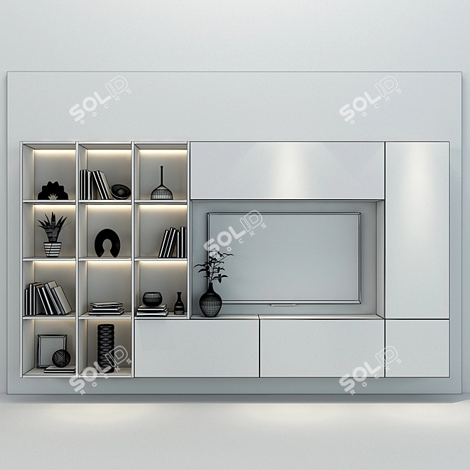 Minimalist TV Shelf 119 3D model image 2