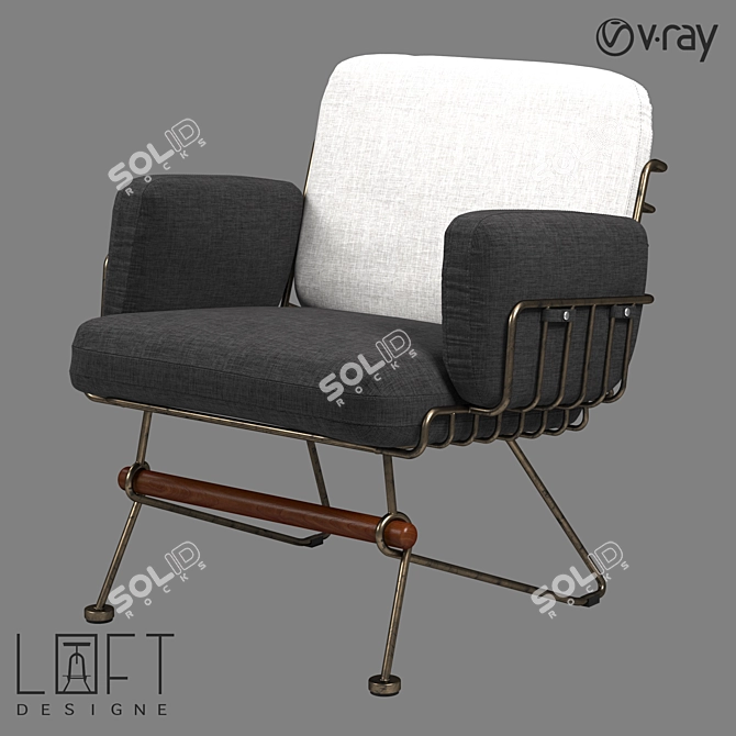 LoftDesign Armchair 1413: Sleek and Stylish 3D model image 1