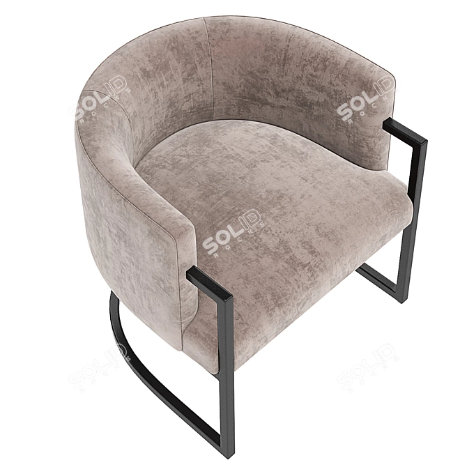 Velvet Confidante Accent Chair 3D model image 3