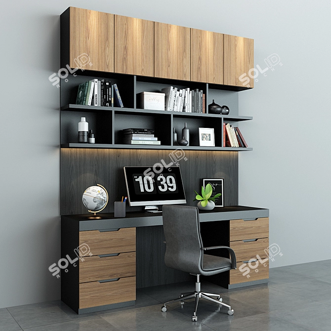 Elegant Wooden Cabinet: Versatile Storage 3D model image 3