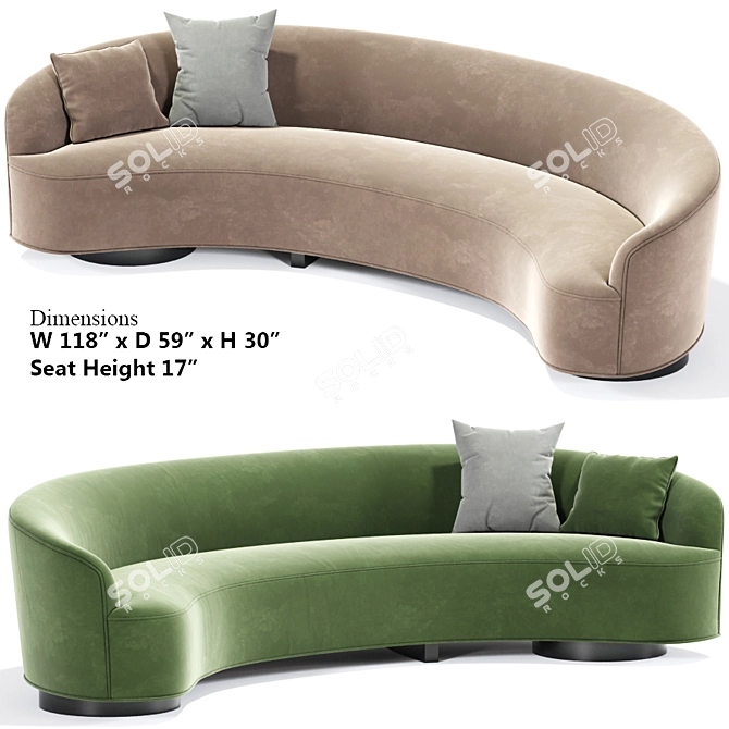 Vladimir Kagan Sloane Sofa: Timeless Elegance 3D model image 1