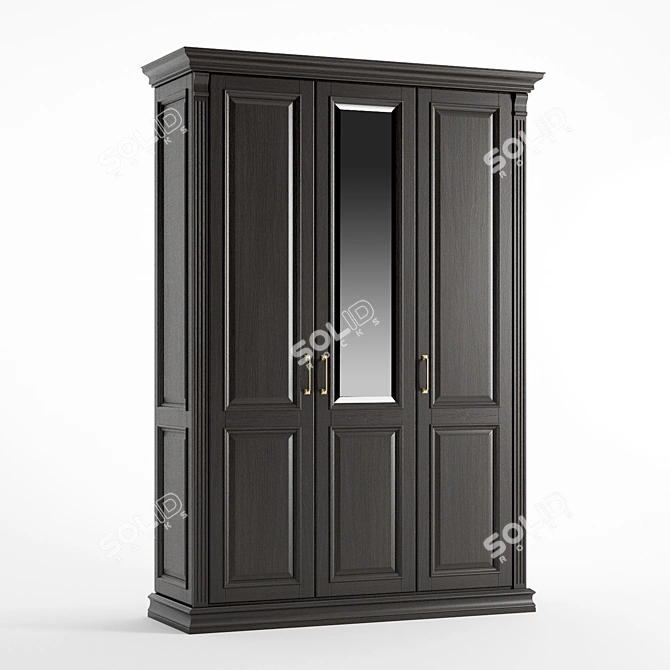 Gothic Color 3-Door Rimar Wardrobe 3D model image 1