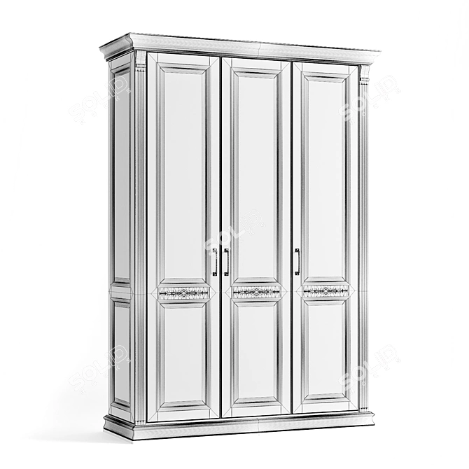 Gothic Color 3-Door Rimar Wardrobe 3D model image 2